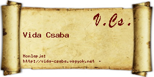 Vida Csaba névjegykártya