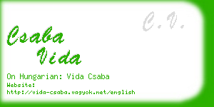 csaba vida business card
